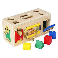 Montessori Colorful Lock Box Animal Matching Game En Bois Enfants Éducatifs