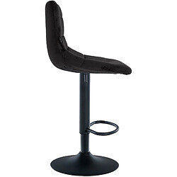 Avis Decoshop26 Lot de 2 tabourets de bar en velours noir base métal noir réglable en hauteur et repose-pieds TDB10628