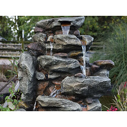 Fontaine de jardin Bonorva bloc de rochers avec cascade et éclairage LED - Ubbink