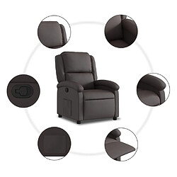 Acheter vidaXL Fauteuil inclinable marron foncé cuir véritable