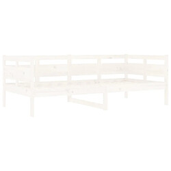 Avis vidaXL Lit de jour sans matelas blanc bois de pin massif 90x190 cm