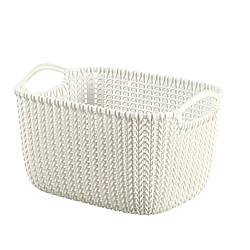 Curver Panier Rangement Rectangulaire 8 L Tricot Blanc Cassé