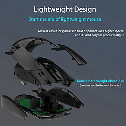 Acheter Universal Souris sans fil Souris gaming léger PMW3338 Puce lecteur sans fil 6 couleurs Lumière LED Réglage 16000 (noir)