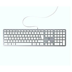 Mobility Lab Clavier anglais QWERTY filaire pour Mac ? blanc et argenté