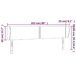 Acheter vidaXL Tête de lit avec oreilles Gris foncé 203x23x78/88 cm Tissu