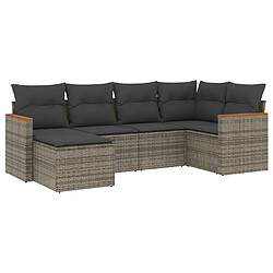 Maison Chic Salon de jardin 6 pcs avec coussins | Ensemble de Table et chaises | Mobilier d'Extérieur gris résine tressée -GKD60874