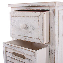 Acheter Mendler Commode / table d'appoint / armoire, 4 tiroirs, 30x25x74cm, shabby, vintage ~ blanc