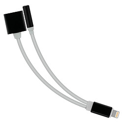 Avizar Adaptateur Audio & Charge Apple Lightning vers Lightning et Jack 3.5mm - Blanc