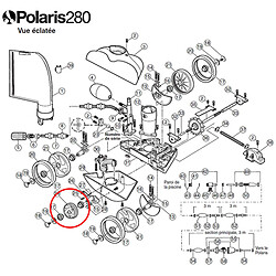 Petite roue dentelée blanche de rechange pour polaris 280 - c16 - POLARIS