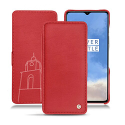 Housse cuir OnePlus 7T - Rabat horizontal - Rouge troupelenc ( Pantone #AB191A ) - NOREVE