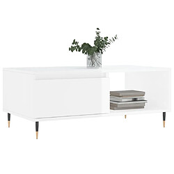 Avis Maison Chic Table basse,Table Console Table d'appoint, Table pour salon Blanc brillant 90x50x36,5 cm Bois d'ingénierie -MN30031