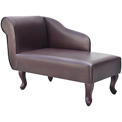 vidaXL Chaise longue Marron Similicuir