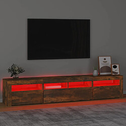 Acheter vidaXL Meuble TV avec lumières LED Chêne fumé 210x35x40 cm