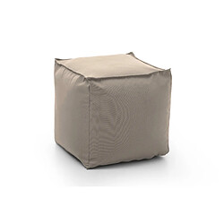 Avis Autrement Talamo Italia Pouf Perla, 100% Made in Italy, Pouf carré en tissu doux, 45x45h45 cm, Couleur Beige