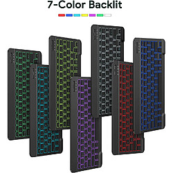 Avis Clavier Bluetooth sans fil rétroéclairé ultra fin, clavier rechargeable rétroéclairé portable universel 7 couleurs pour iPad iPhone Samsung iOS Android Windows Tablettes Téléphones