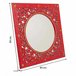 Miroir mural Alexandra House Living Rouge verre Laiton Bois MDF 1 x 84 x 84 cm pas cher