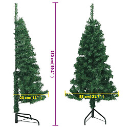 vidaXL Sapin de Noël artificiel d'angle Vert 150 cm PVC pas cher