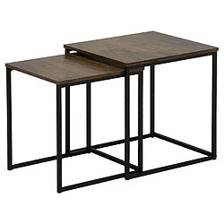 Beliani Lot de 2 tables basses noires vintages DENNY