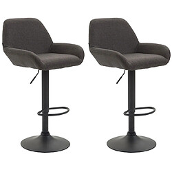 Non Lot de 2 tabourets de bar Braga tissu noir