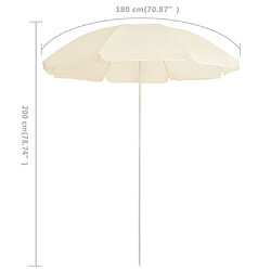 Maison Chic Parasol Jardin | Parasol d'extérieur avec mat en acier Sable 180 cm - GKD16510 pas cher