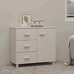 Maison Chic Buffet,Meuble de Rangement,commode pour salon,Cuisine HAMAR Blanc 90x40x80 cm Bois massif de pin -MN83716