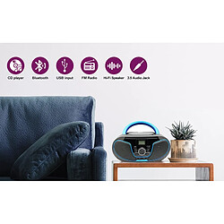 Universal Haut-parleurs Mini lecteur CD portable haut-parleur Bluetooth MP3 USB FM radio casque sans fil haut-parleur stéréo auxiliaire | Haut-Parleur portable (noir)