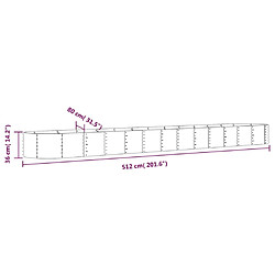 vidaXL Lit surélevé de jardin Acier enduit de poudre 512x80x36 cm Vert pas cher