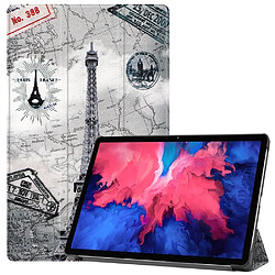 Etui en PU impression de motifs avec support tri-pliure la tour pour votre Lenovo Tab P11 TB-J606F