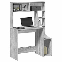 vidaXL Bureau avec étagères sonoma gris 100x45x140cm bois d'ingénierie