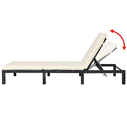 Acheter Maison Chic Chaise longue avec coussin | Bain de soleil Relax | Transat Résine tressée Noir -GKD84189