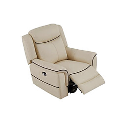 Vente-Unique Fauteuil relax électrique en cuir beige ADELIO pas cher