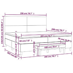 vidaXL Sommier à lattes de lit avec matelas Cappuccino 200x200 cm pas cher