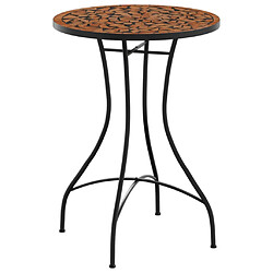 vidaXL Table de bistro mosaïque terre cuite Ø50x70 cm céramique