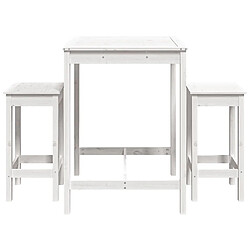 Avis vidaXL Ensemble de bar de jardin 3 pcs blanc bois de pin massif