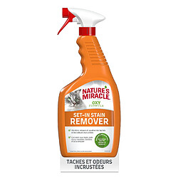 Nature?s Miracle Set-In Stain Remover - Solution en Spray conçue pour les taches et les odeurs de chat profondément incrustées ? Formule à l?Oxygène Actif ? Multi-surfaces ? Parfum Orange ? 709 ml