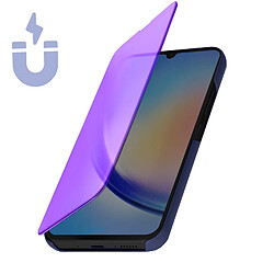 Avizar Étui Clear View pour Galaxy A34 5G Clapet Miroir Fonction Support vidéo Mauve pas cher