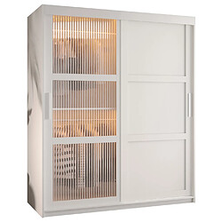 Abiks Meble Armoire Flutes 3 à Portes Coulissantes 200/150/62 2 Portes (blanc)