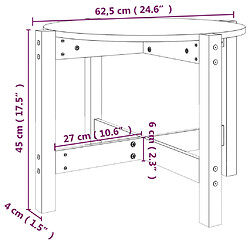 vidaXL Table basse Blanc Ø 62,5x45 cm Bois massif de pin pas cher