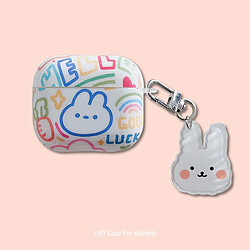 GUPBOO Airpods Coque Housse Étui Protecteur Compatible pour AirPods 3-illustration de lapin mignon