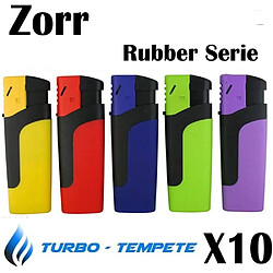 Briquet Tempête électronique Turbo Zorr Rubber Serie par 10