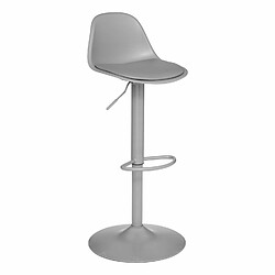 Toilinux Lot de 2 Chaises de bar Aiko en polypropylène ajustable - Gris clair pas cher