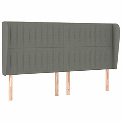 Maison Chic Tête de lit scandinave avec oreilles,meuble de chambre Gris foncé 163x23x118/128 cm Tissu -MN99356