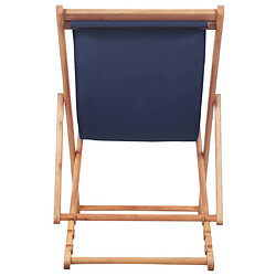 Avis vidaXL Chaise pliable de plage Tissu et cadre en bois Bleu