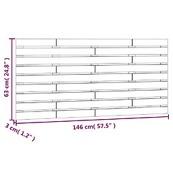 vidaXL Tête de lit murale Gris 146x3x63 cm Bois massif de pin pas cher