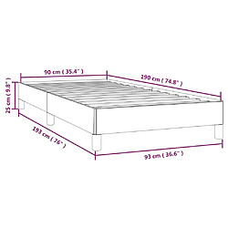 vidaXL Cadre de lit sans matelas gris foncé 90x190 cm tissu pas cher