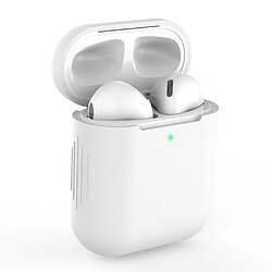 Coque en silicone avec chargement sans fil blanc pour votre Apple AirPods (2019)/(2016)