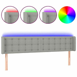 Maison Chic Tête de lit scandinave à LED,meuble de chambre Gris clair 203x16x78/88 cm Tissu -MN23360