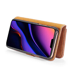 Wewoo Coque Etui en cuir Texture Flip détachable magnétique avec support et fentes pour cartes et portefeuille iPhone 11 Pro Marron pas cher