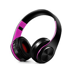 Wewoo Casque sans fil Bluetooth Écouteur Stéréo Pliable Sport Microphone Lecteur MP3 mains libres (Rose noire)