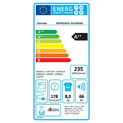 Avis Sèche-linge pompe à chaleur avec condenseur 60cm 8kg a++ blanc - ew7h5125su - ELECTROLUX